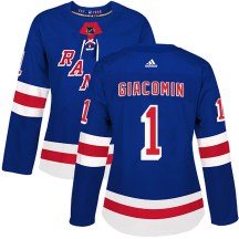 New York Rangers Women's Eddie Giacomin Adidas Authentic Royal Blue Home Jersey
