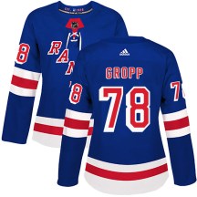 New York Rangers Women's Ryan Gropp Adidas Authentic Royal Blue Home Jersey