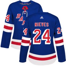 New York Rangers Women's Boo Nieves Adidas Authentic Royal Blue Home Jersey