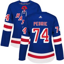 New York Rangers Women's Vince Pedrie Adidas Authentic Royal Blue Home Jersey