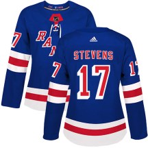 New York Rangers Women's Kevin Stevens Adidas Authentic Royal Blue Home Jersey