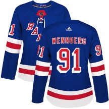 New York Rangers Women's Alex Wennberg Adidas Authentic Royal Blue Home Jersey