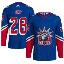 New York Rangers Youth Tie Domi Adidas Authentic Royal Reverse Retro 2.0 Jersey