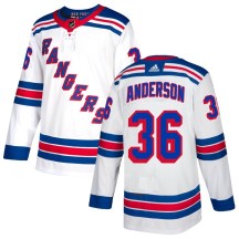 New York Rangers Youth Glenn Anderson Adidas Authentic White Jersey