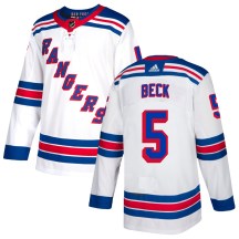 New York Rangers Youth Barry Beck Adidas Authentic White Jersey