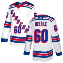 New York Rangers Youth Alex Belzile Adidas Authentic White Jersey