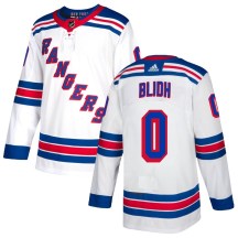 New York Rangers Youth Anton Blidh Adidas Authentic White Jersey