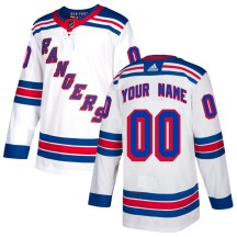 New York Rangers Youth Custom Adidas Authentic White Custom Jersey