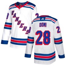 New York Rangers Youth Tie Domi Adidas Authentic White Jersey