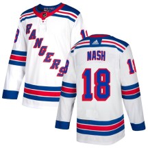 New York Rangers Youth Riley Nash Adidas Authentic White Jersey