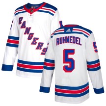 New York Rangers Youth Chad Ruhwedel Adidas Authentic White Jersey