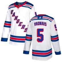 New York Rangers Youth Carol Vadnais Adidas Authentic White Jersey