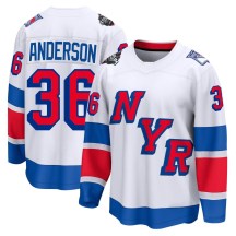 New York Rangers Men's Glenn Anderson Fanatics Branded Breakaway White 2024 Stadium Series Jersey