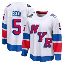 New York Rangers Men's Barry Beck Fanatics Branded Breakaway White 2024 Stadium Series Jersey