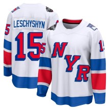New York Rangers Men's Jake Leschyshyn Fanatics Branded Breakaway White 2024 Stadium Series Jersey