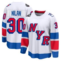 New York Rangers Men's Chris Nilan Fanatics Branded Breakaway White 2024 Stadium Series Jersey