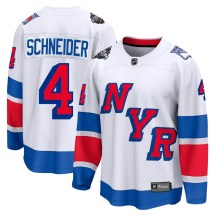 New York Rangers Men's Braden Schneider Fanatics Branded Breakaway White 2024 Stadium Series Jersey