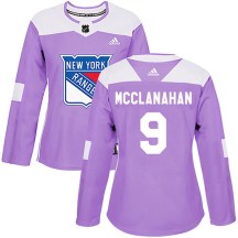 New York Rangers Women's Rob Mcclanahan Adidas Authentic Purple Fights Cancer Practice Jersey