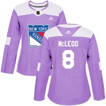 New York Rangers Women's Cody McLeod Adidas Authentic Purple Fights Cancer Practice Jersey