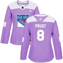 New York Rangers Women's Brandon Prust Adidas Authentic Purple Fights Cancer Practice Jersey