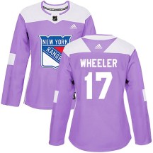 New York Rangers Women's Blake Wheeler Adidas Authentic Purple Fights Cancer Practice Jersey