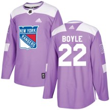New York Rangers Youth Dan Boyle Adidas Authentic Purple Fights Cancer Practice Jersey