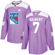 New York Rangers Youth Rod Gilbert Adidas Authentic Purple Fights Cancer Practice Jersey