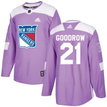 New York Rangers Youth Barclay Goodrow Adidas Authentic Purple Fights Cancer Practice Jersey