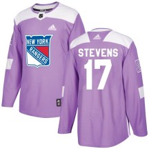 New York Rangers Youth Kevin Stevens Adidas Authentic Purple Fights Cancer Practice Jersey