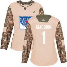 New York Rangers Women's Eddie Giacomin Adidas Authentic Camo Veterans Day Practice Jersey