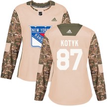 New York Rangers Women's Brenden Kotyk Adidas Authentic Camo Veterans Day Practice Jersey