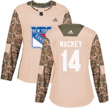 New York Rangers Women's Connor Mackey Adidas Authentic Camo Veterans Day Practice Jersey