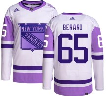New York Rangers Youth Brett Berard Adidas Authentic Hockey Fights Cancer Jersey