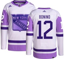 New York Rangers Youth Nick Bonino Adidas Authentic Hockey Fights Cancer Jersey