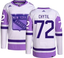 New York Rangers Youth Filip Chytil Adidas Authentic Hockey Fights Cancer Jersey