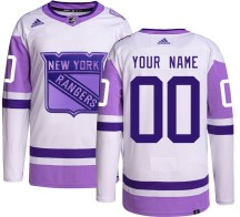 New York Rangers Youth Custom Adidas Authentic Custom Hockey Fights Cancer Jersey