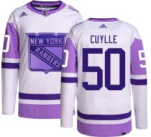 New York Rangers Youth Will Cuylle Adidas Authentic Hockey Fights Cancer Jersey
