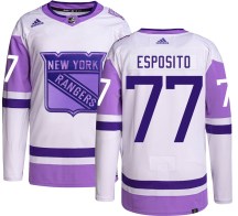 New York Rangers Youth Phil Esposito Adidas Authentic Hockey Fights Cancer Jersey