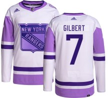 New York Rangers Youth Rod Gilbert Adidas Authentic Hockey Fights Cancer Jersey