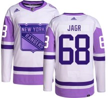 New York Rangers Youth Jaromir Jagr Adidas Authentic Hockey Fights Cancer Jersey