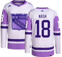 New York Rangers Youth Riley Nash Adidas Authentic Hockey Fights Cancer Jersey