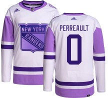 New York Rangers Youth Gabriel Perreault Adidas Authentic Hockey Fights Cancer Jersey