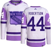New York Rangers Youth Matthew Robertson Adidas Authentic Hockey Fights Cancer Jersey