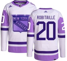 New York Rangers Youth Luc Robitaille Adidas Authentic Hockey Fights Cancer Jersey
