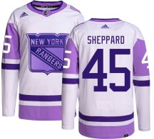 New York Rangers Youth James Sheppard Adidas Authentic Hockey Fights Cancer Jersey