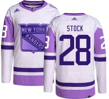 New York Rangers Youth P.j. Stock Adidas Authentic Hockey Fights Cancer Jersey