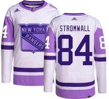 New York Rangers Youth Malte Stromwall Adidas Authentic Hockey Fights Cancer Jersey