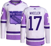 New York Rangers Youth Blake Wheeler Adidas Authentic Hockey Fights Cancer Jersey