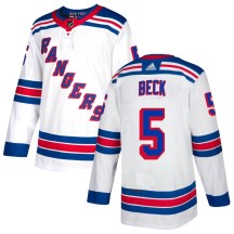 New York Rangers Men's Barry Beck Adidas Authentic White Jersey
