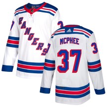 New York Rangers Men's George Mcphee Adidas Authentic White Jersey